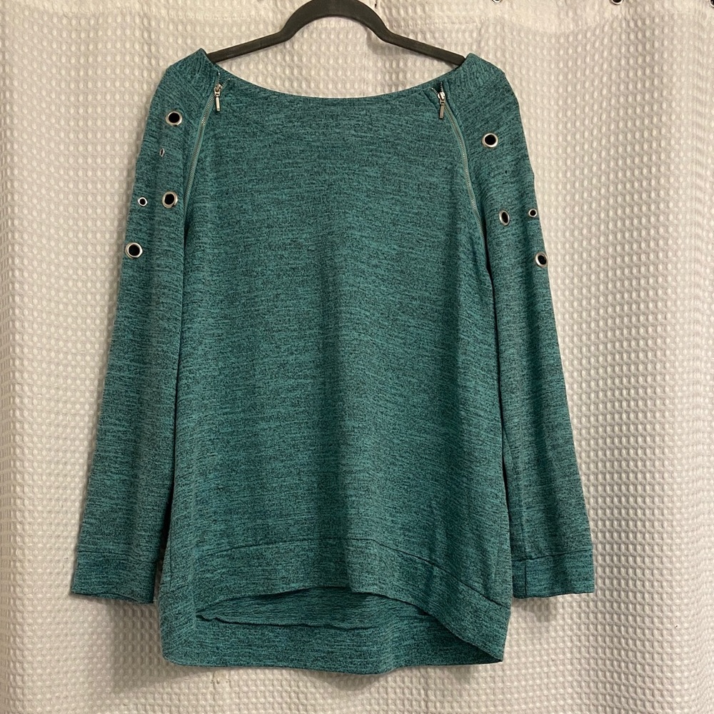 Notations Teal Knit Top